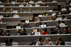 Delegates attend the opening of a World Trade Organization ministerial conference in Geneva.