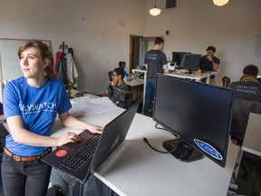 SkyWatch's Marine Dumontier at the Communitech offices.