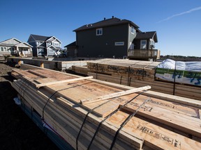 Houses under construction in Alberta.