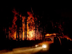 Crews monitor fires in East Gippsland, Australia, on Jan. 2, 2020.