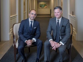 RBC Capital Markets' Nitin Babbar, left, and Gavin Higgs. The bank led financings in the real estate sector.