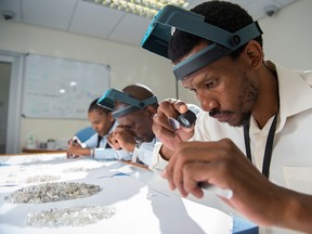 Diamond sorting at Lucara’s Karowe mine in Botswana.