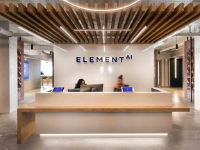 Element AI’s office in Montreal. The artificial intelligence startup is leading a consortium that will assess the human rights impact of the proposed Sidewalk Labs smart city in Toronto.