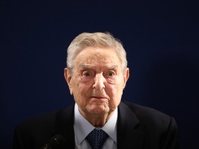 George Soros, billionaire and founder of Soros Fund Management LLC, pauses while speaking at an event on day three of the World Economic Forum (WEF) in Davos, Switzerland, on Thursday, Jan. 23, 2020.