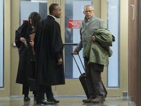 Former SNC-Lavalin executive Sami Bebawi, right, arrives for sentencing at the courthouse in Montreal on Friday, January 10, 2020.