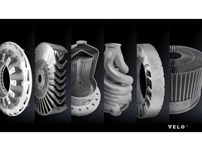 Sample additively manufactured parts demonstrate how VELO3D's unique metal printing process can produce geometries that were previously impossible; applications include aviation, oil & gas, aerospace and other industrial markets.