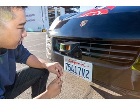 RoboSense Smart LiDAR Sensor RS-LiDAR-M1 installed on a vehicle