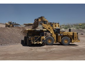 A CAT 793 autonomous haul truck at Caterpillar's Tinaja, Arizona, demonstration center. The fleet of autonomous CAT 793F mining trucks will be fully operational in 2021 at Newmont's Boddington mine in Australia and will be the first autonomous haulage system in an open pit gold mine in the world.