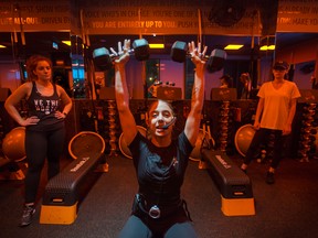 Orangetheory coach Nicole leads a class in Toronto.