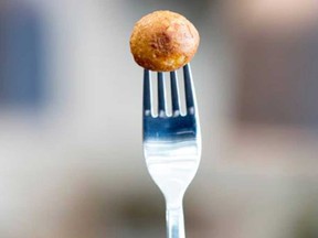 One of Ikea's plant-based meatballs, which it will start selling in August.