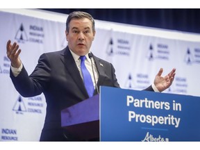 Alberta Premier Jason Kenney delivers remarks at the Indigenous Participation in Major Projects conference in Calgary, Alta., Wednesday, Feb. 26, 2020.THE CANADIAN PRESS/Jeff McIntosh