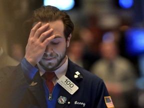 The three main U.S. indexes all opened lower, with the Dow Jones Industrial Average falling to the so-called correction level of 10 per cent from its all-time high.