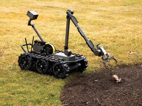U.S. Air Force teams will use the FLIR Centaur robot to help disarm improvised explosive devices, unexploded ordnance, and perform similar hazardous tasks. Multiple sensors and payloads can be added to the 160-lb. Centaur to support other missions.