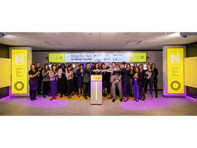 Representatives of "Ring the Bell for Gender Equality" partners along with representatives from Borden Ladner Gervais (BLG), Virtu ITG Canada Corp. (Virtu Financial), Emerge Canada, Miller Thomson, and Wildeboer Dellelce, joined Erik Sloane, Chief Revenue Officer at NEO, to open NEO Exchange in celebration of International Women's Day 2020. Brice de Schietere, Chargé d'Affaires ad interim at the Delegation of the European Union to Canada, honoured the celebration with his participation.