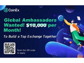 CoinEx Ambassador Program is open for application.