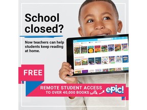 Free Remote Student Access to Epic during school closures. Learn more at www.getepic.com.