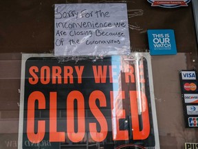 A deli is seen closed, due to the outbreak of the coronavirus disease (COVID-19) in the Brooklyn borough of New York City.