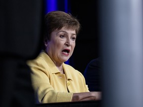 IMF Managing Director Kristalina Georgieva at a press conference on Wednesday, March 4.