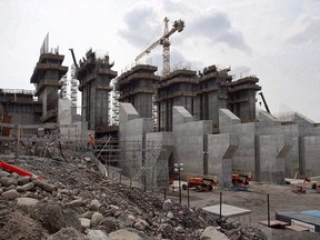 The construction site of the hydroelectric facility at Muskrat Falls, Newfoundland and Labrador is seen on Tuesday, July 14, 2015.
