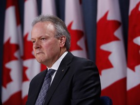 Stephen Poloz, governor of the Bank of Canada, listens during a news conference in Ottawa, Ontario, Canada, on Friday, March 13, 2020.