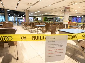 The Eaton Centre shopping mall on the day that the province of Ontario declared a state of emergency as the number of novel coronavirus cases continued to grow in Toronto.