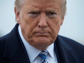U.S. President Donald Trump speaks to the media at Joint Base Andrews in Maryland, U.S., March 28, 2020.
