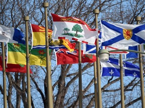 Provincial flags in Edmonton.