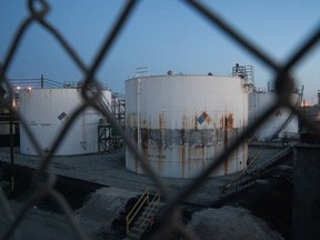 Oil storage tanks in California.