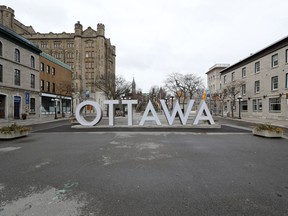 An empty Market in Ottawa Friday.