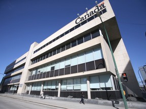 A Service Canada building in Winnipeg.  Unprecedented numbers of Canadians are seeking financial relief.