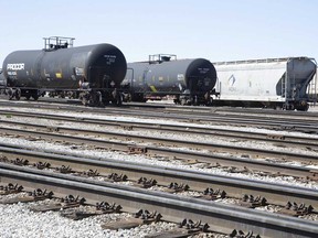 The CN Rail Yard in London, Ont. on April 2, 2020. Freight traffic is expected to fall dramatically because of coronavirus shutdowns.