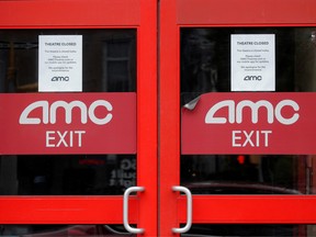 A closed AMC movie theatre in New York City.