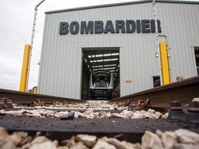A Bombardier-built train at the company's facility in Derby, U.K.