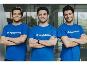 ApplyBoard Founders (L) Meti Basiri, CMO and Co-Founder (C) Martin Basiri CEO and Co-Founder, and (R) Massi Basiri, COO and Co-Founder
