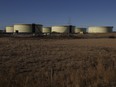 Gibson Energy Inc. oil storage tanks in Hardisty, Alberta.