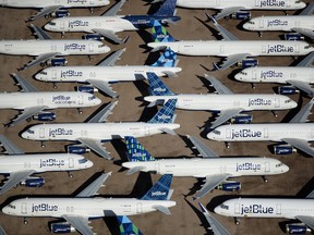 Decommissioned planes at a site in Arizona.