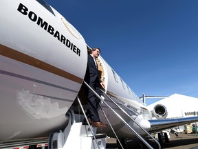 A Bombardier Global 6500 business jet at the National Business Aviation Association (NBAA) exhibition in Las Vegas, Nevada, U.S. October 21, 2019.