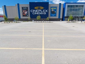 A Cineplex Cinema in Calgary. The company shut all of its venues on March 16 and most remain closed, though it plans to open some outlets in six provinces starting on Friday.