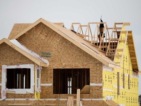 Homes under construction in Toronto.