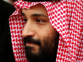 audi Arabia's Crown Prince Mohammed bin Salman leaves the Hotel Matignon in Paris, France, April 9, 2018.