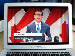 Tiff Macklem, governor of the Bank of Canada, speaks during a video conference in Ottawaon Monday, June 22, 2020.Tiff Macklem, governor of the Bank of Canada, speaks during a video conference in Ottawaon Monday, June 22, 2020.