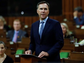 Canada's Minister of Finance Bill Morneau presents an Economic and Fiscal Snapshot in the House of Commons on Parliament Hill in Ottawa on July 8.