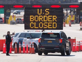 The U.S./Canada border crossing in Lansdowne, Ont., on March 22, 2020.