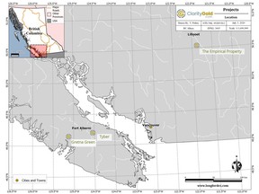 Figure 1 – Location map of Tyber, Gretna Green and Empirical projects.