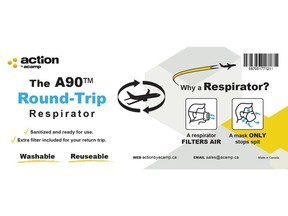 A90 Round-Trip Respirator for travelers