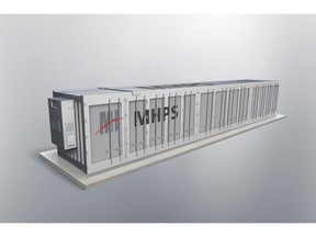 MHPS Americas will provide Hecate Grid battery energy storage systems (BESS) totaling 20 MW / 80 MWh as part of a multiyear study on clean distributed energy resources. Shown: Rendering of MHPS' BESS.