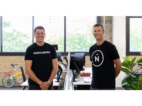 Michael Delorenzi, President of Northern Commerce (L) and Andrew McClenaghan, President of Digital Echidna (R) at Northern's head office located in London, Ontario's SoHo tech corridor.