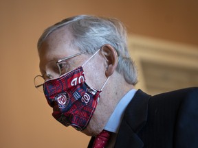 Senate Majority Leader Mitch McConnell (R-KY) walks to the Senate floor at the U.S. Capitol on July 30, 2020 in Washington, DC.