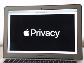 "Privacy" is displayed during the Apple Worldwide Developers Conference seen on a laptop computer in Arlington, Virginia, U.S., on Monday, June 22, 2020.