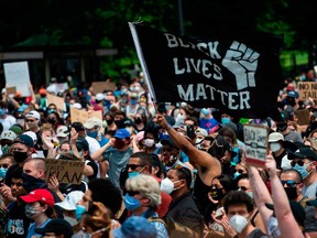 Demonstrators gather at the Lincoln Memorial in Washington, D.C. on June 6 during a protest following the death of George Floyd.